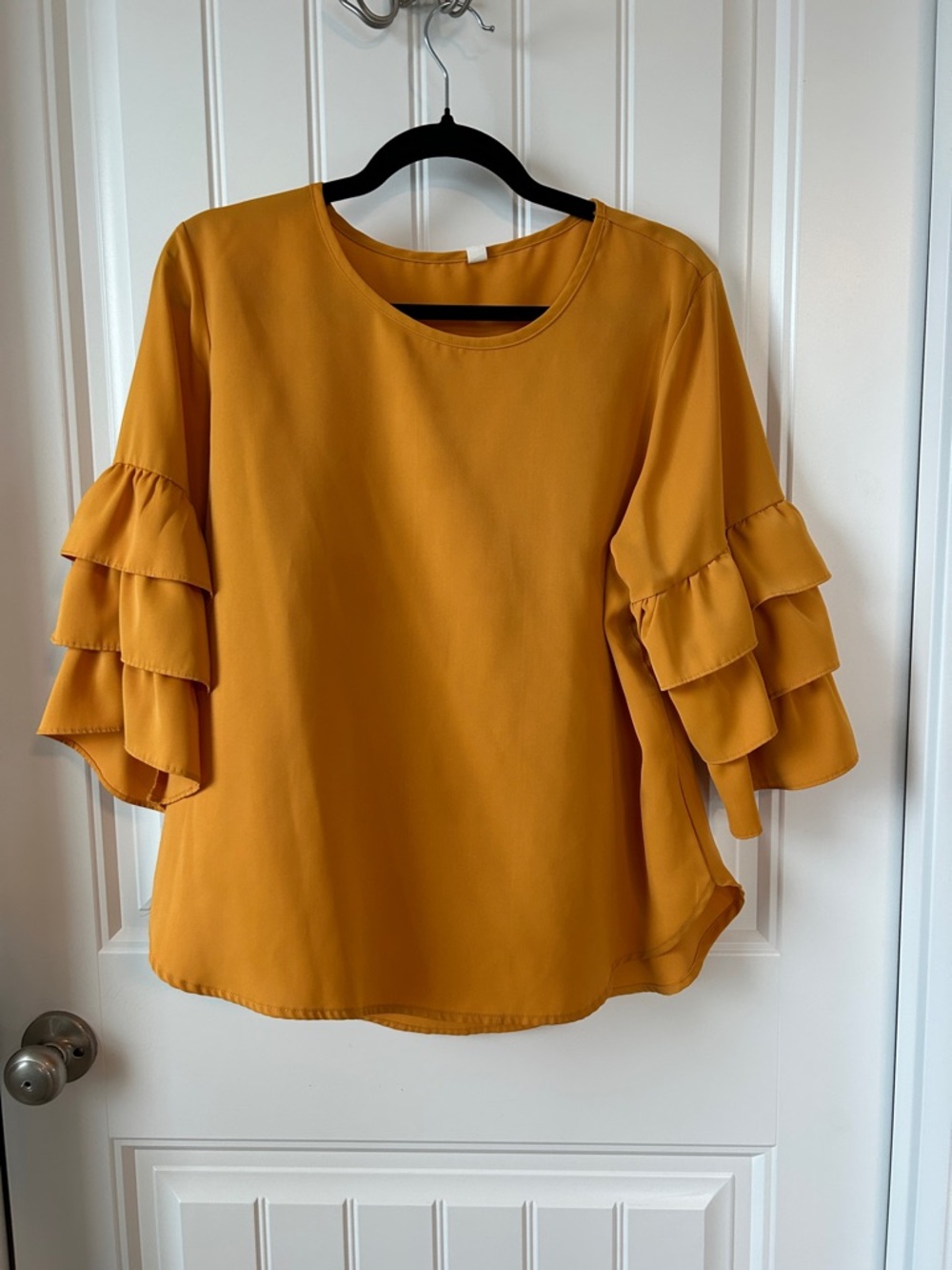 Mustard Ruffled Blouse